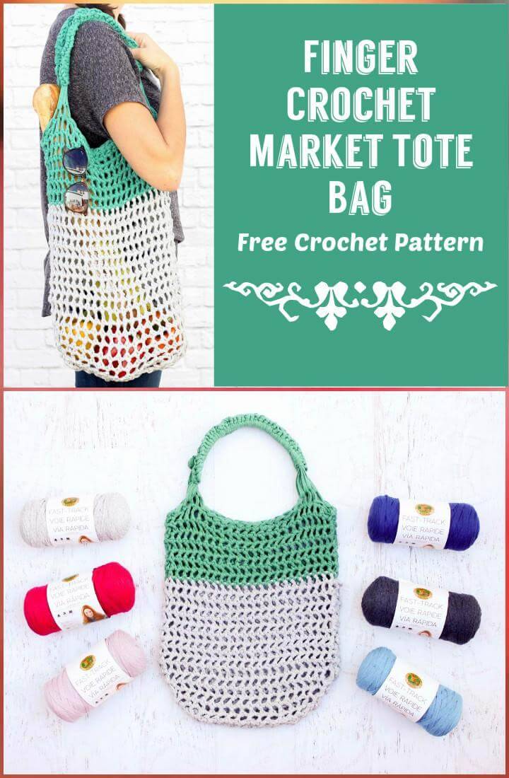 Finger Crochet Market Tote Bag Free Crochet Pattern